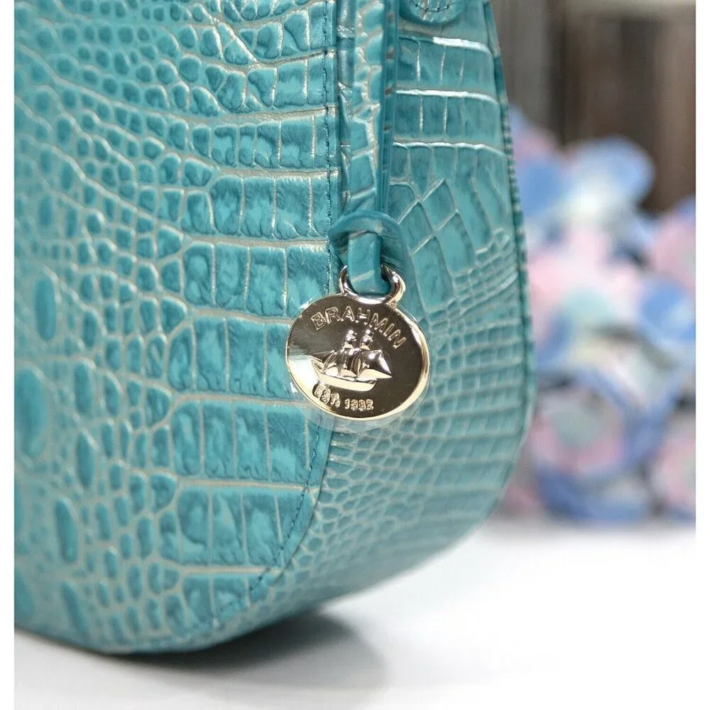 Brahmin Mermaid Turquoise Melbourne Leather Shayna Crossbody Bag NWT - Picture 3 of 8
